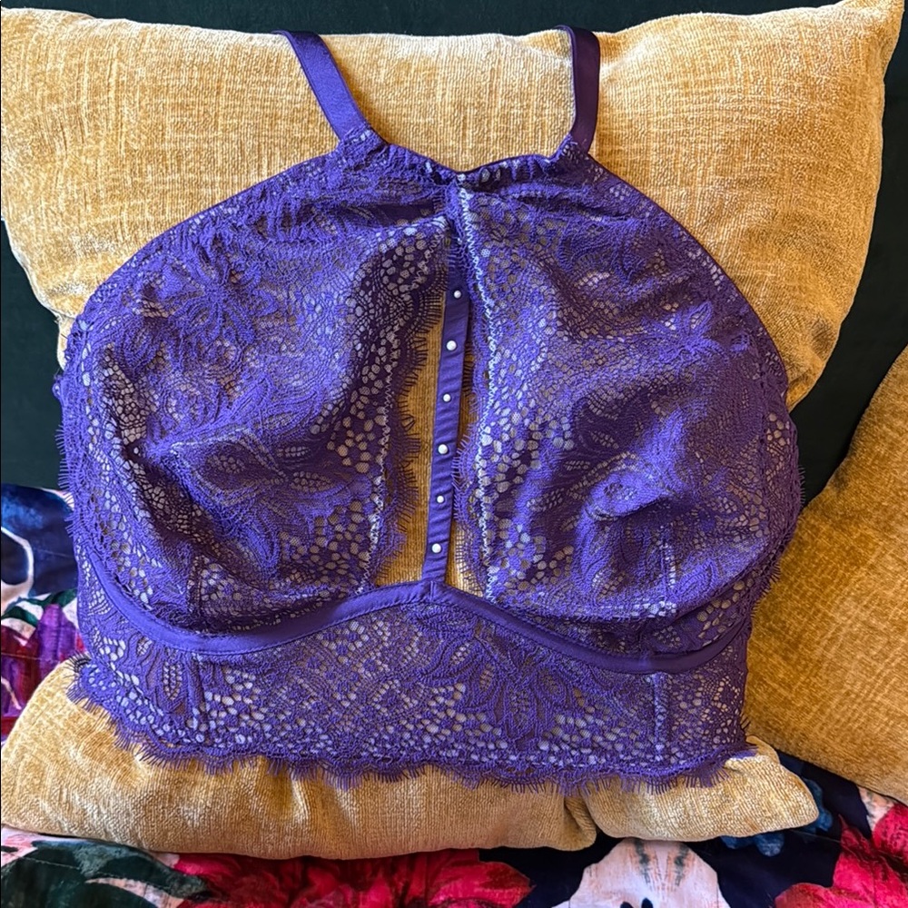 Victoria's Secret Purple Lace Bralette with Adjustable Straps